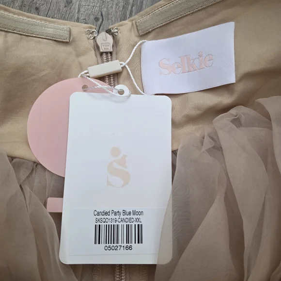 Nwt SELKIE CANDIED PARTY BLUE MOON SEQUIN PUFF DRESS xxl Cottage Fairycore - Picture 4 of 13